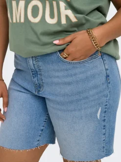 Hot CARTOKYO Høj talje Regular fit Denim-shorts Dame Shorts
