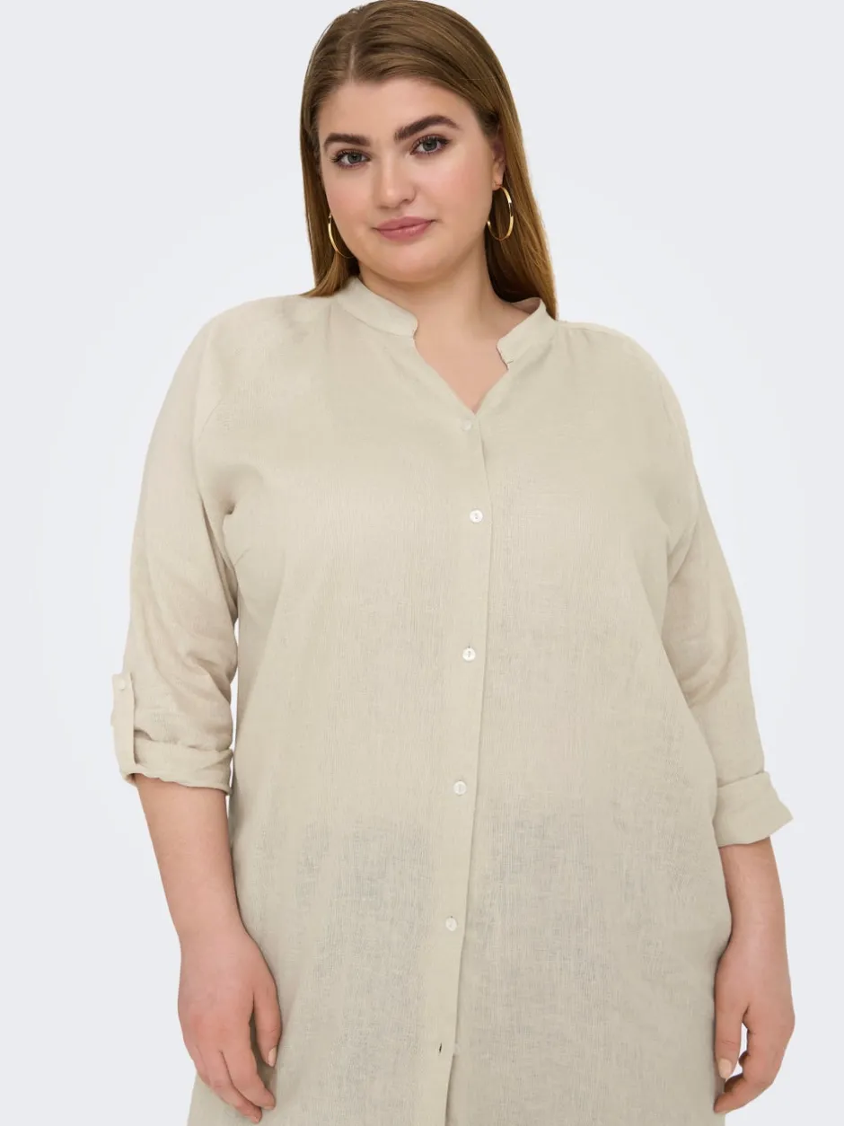 Clearance CARTOKYO Hør Midikjole Dame Kjoler
