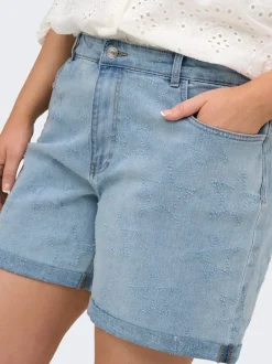 Outlet CARVEGA Høj talje Loose fit Denim-shorts Dame Shorts
