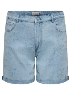 Outlet CARVEGA Høj talje Loose fit Denim-shorts Dame Shorts