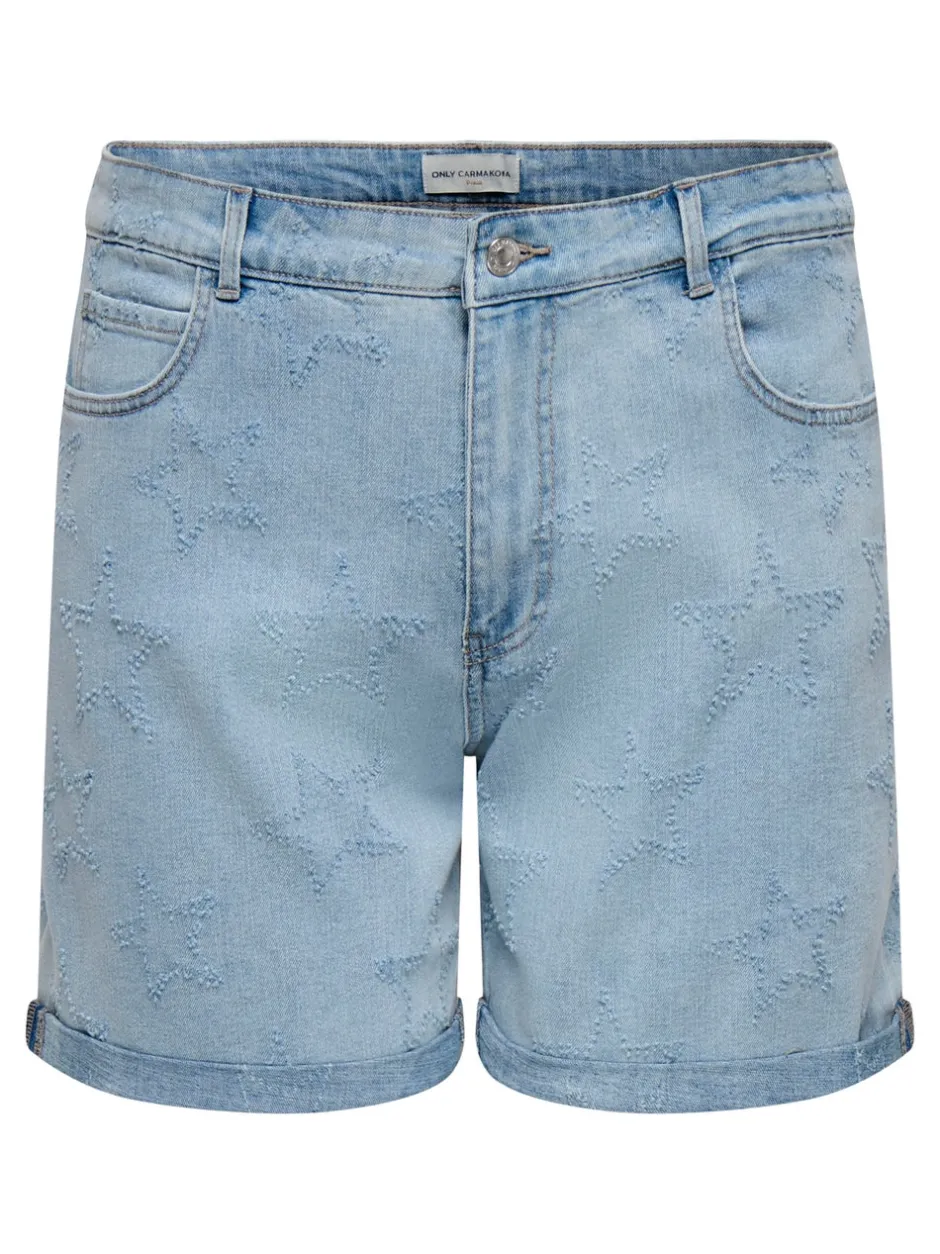 Outlet CARVEGA Høj talje Loose fit Denim-shorts Dame Shorts