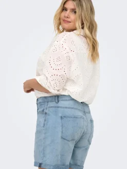 Outlet CARVEGA Høj talje Loose fit Denim-shorts Dame Shorts