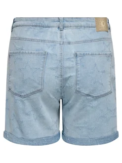 Outlet CARVEGA Høj talje Loose fit Denim-shorts Dame Shorts