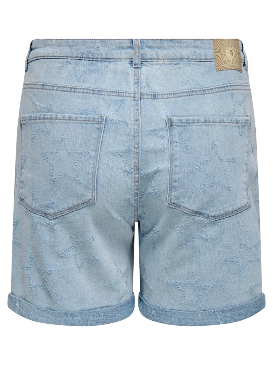Outlet CARVEGA Høj talje Loose fit Denim-shorts Dame Shorts