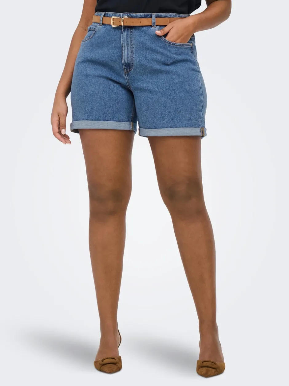 Best CARVEGA Høj talje Regular fit Denim-shorts Dame Shorts