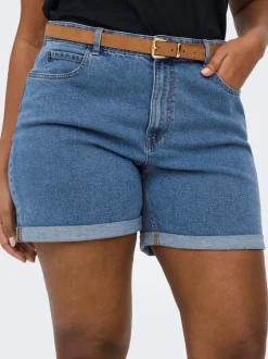 Best CARVEGA Høj talje Regular fit Denim-shorts Dame Shorts
