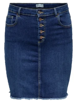 Sale CARWILLY Denim Denim-nederdel Midinederdel Dame Nederdele|Denimnederdele