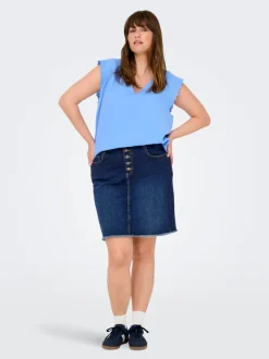 Sale CARWILLY Denim Denim-nederdel Midinederdel Dame Nederdele|Denimnederdele