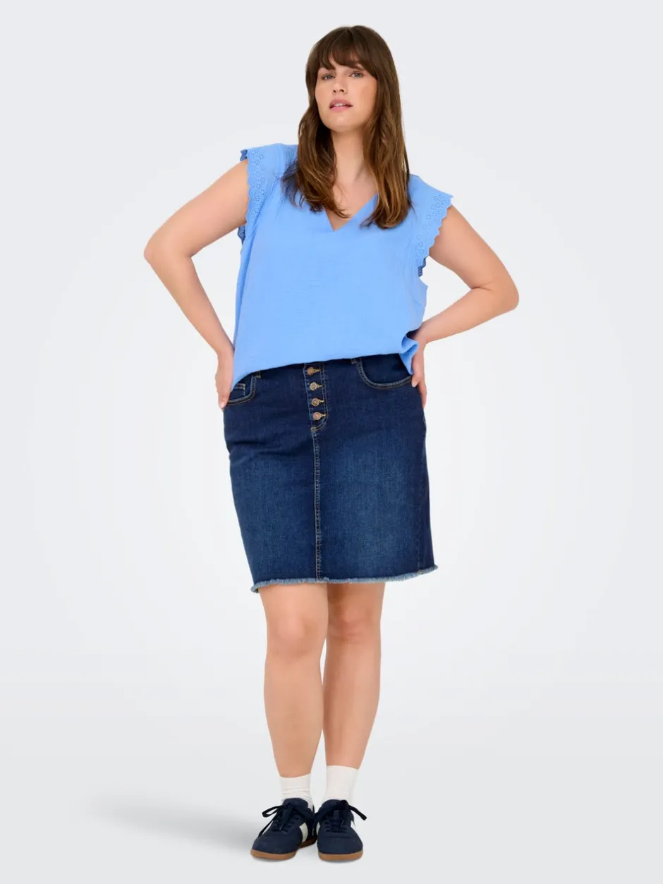 Sale CARWILLY Denim Denim-nederdel Midinederdel Dame Nederdele|Denimnederdele