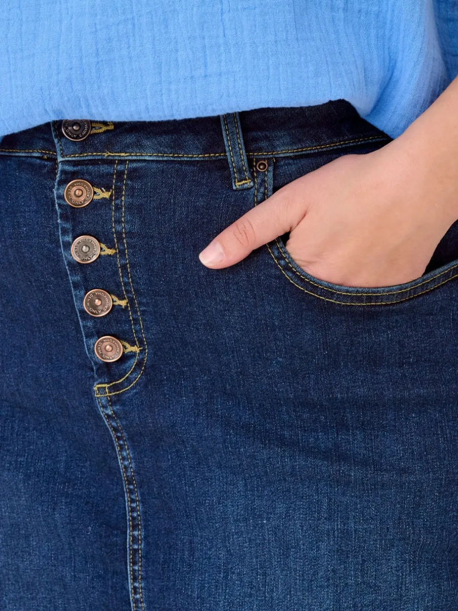 Sale CARWILLY Denim Denim-nederdel Midinederdel Dame Nederdele|Denimnederdele