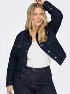 Clearance CARWILLY Denimjakke Dame Jakker Og Frakker|Double Denim