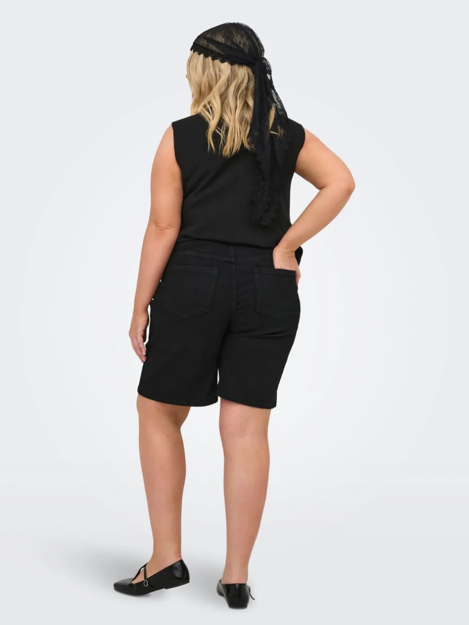 Hot CARWILLY Høj talje Wide leg fit Denim-shorts Dame Shorts