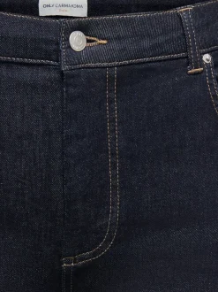 Sale CARWILLY Høj talje Wide leg fit Denim-shorts Dame Shorts