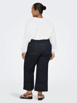 Discount CARWILLY Høj talje Wide leg fit Cropped Jeans Dame Jeans|Jeans