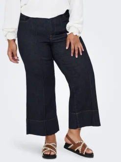 Discount CARWILLY Høj talje Wide leg fit Cropped Jeans Dame Jeans|Jeans