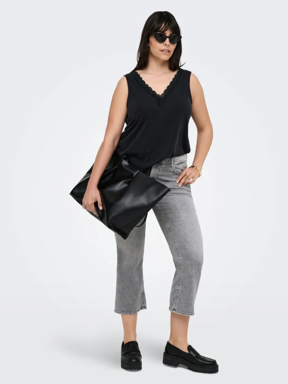 Outlet CARWILLY Sweet flared fit Cropped Jeans Dame Jeans|Jeans