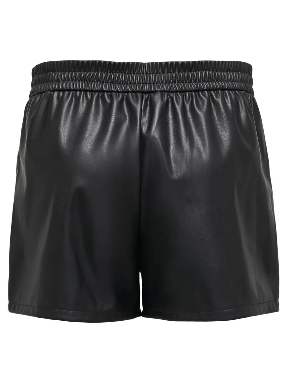 Best JDYALAIA Mellemhøj talje Regular fit Imiterede lædershorts Dame Shorts