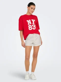 Outlet JDYANYA Mellemhøj talje Regular fit Denim-shorts Dame Shorts|Double Denim