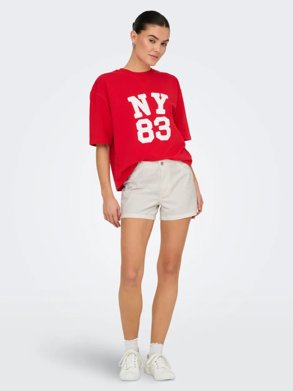 Outlet JDYANYA Mellemhøj talje Regular fit Denim-shorts Dame Shorts|Double Denim