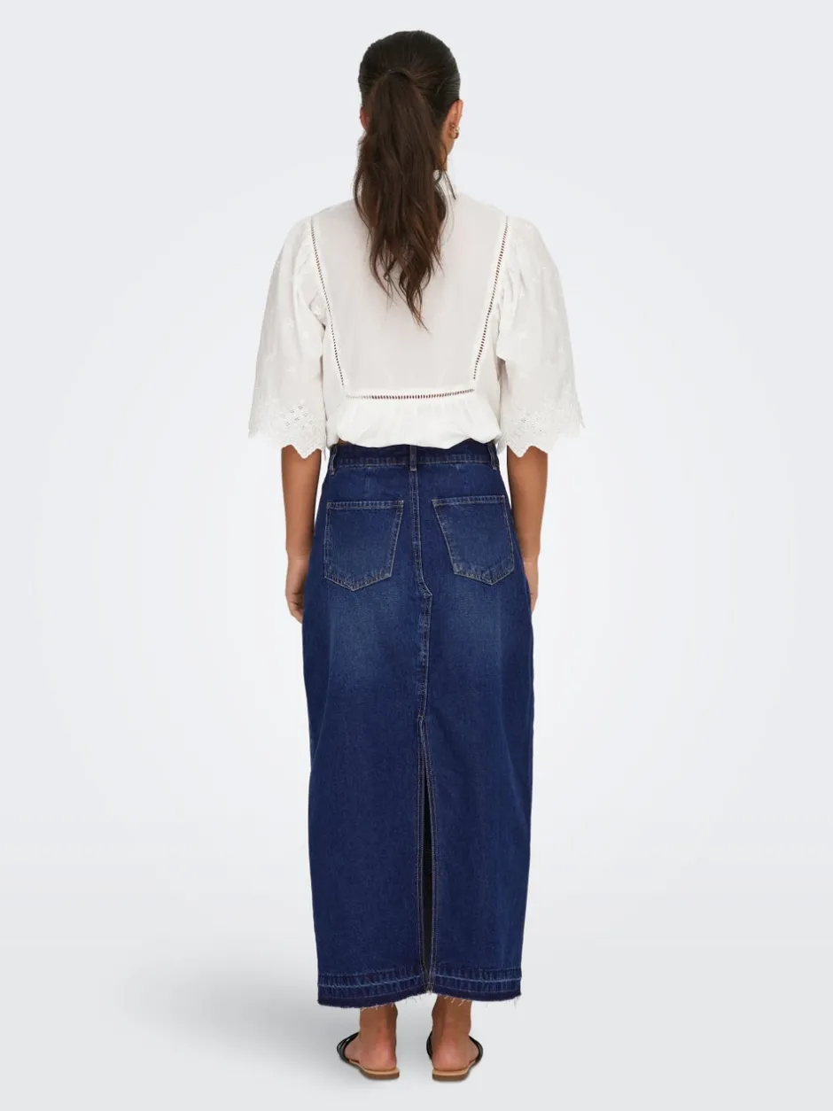 New JDYBELLA Denim Denim-nederdel Lang nederdel Dame Nederdele|Denimnederdele