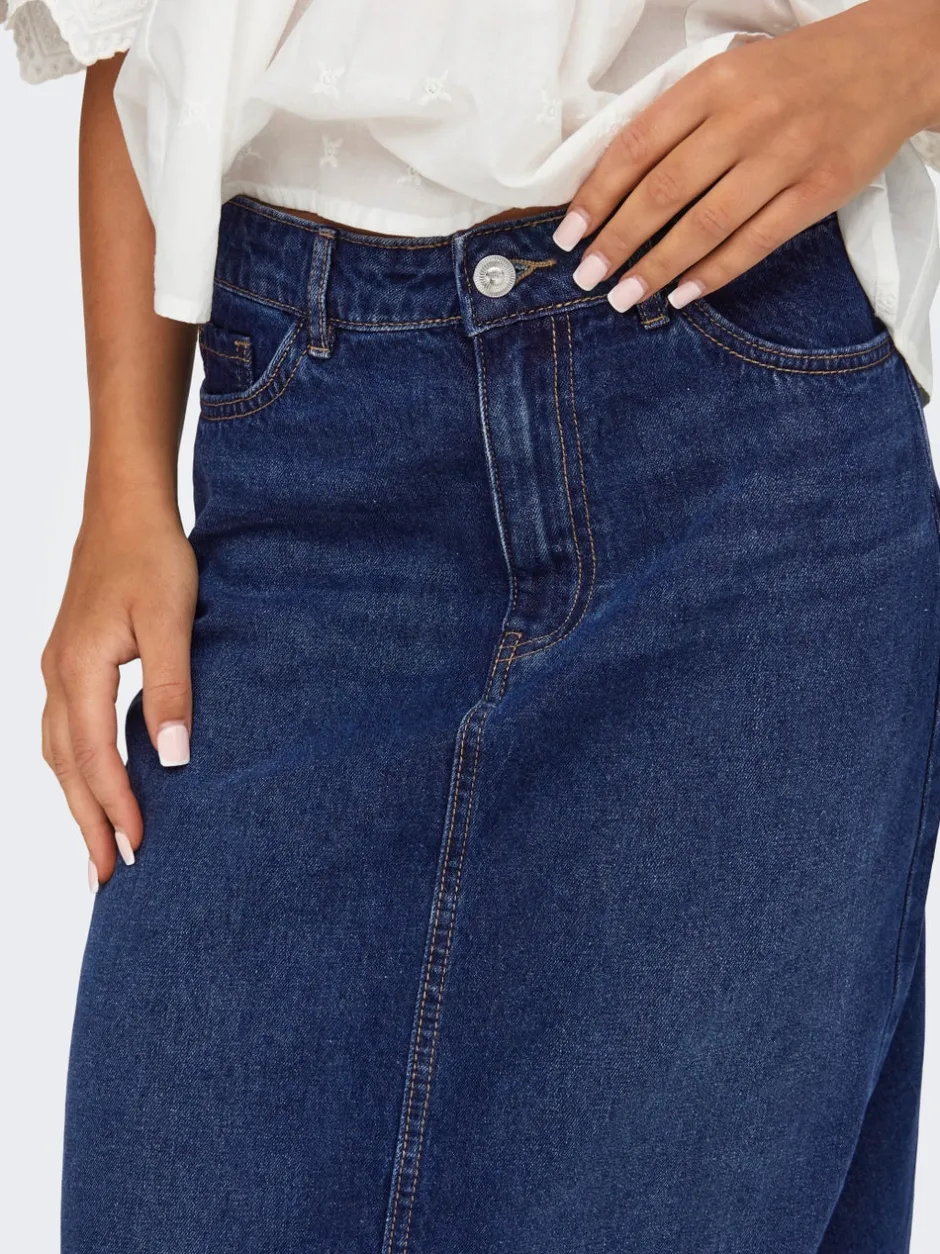 New JDYBELLA Denim Denim-nederdel Lang nederdel Dame Nederdele|Denimnederdele