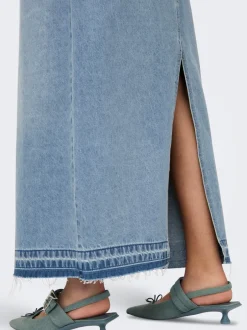 New JDYBELLA Denim Denim-nederdel Lang nederdel Dame Nederdele|Denimnederdele