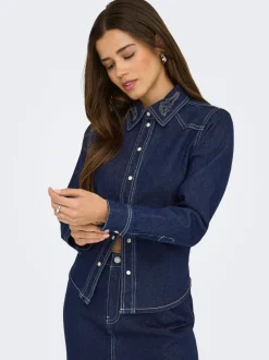 Hot JDYBELLA Denim-skjorte Dame Double Denim|Skjorter