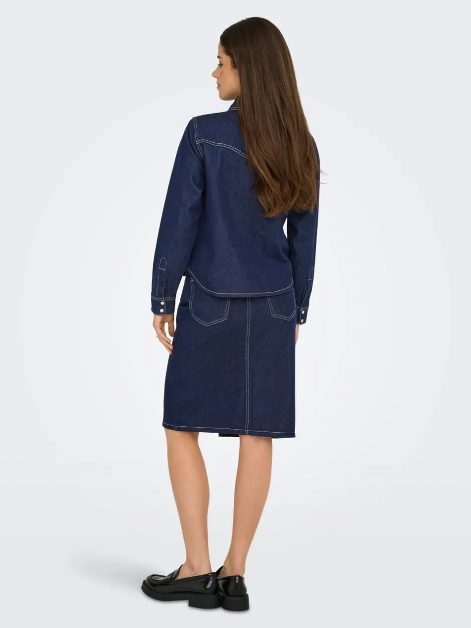 Hot JDYBELLA Denim-skjorte Dame Double Denim|Skjorter