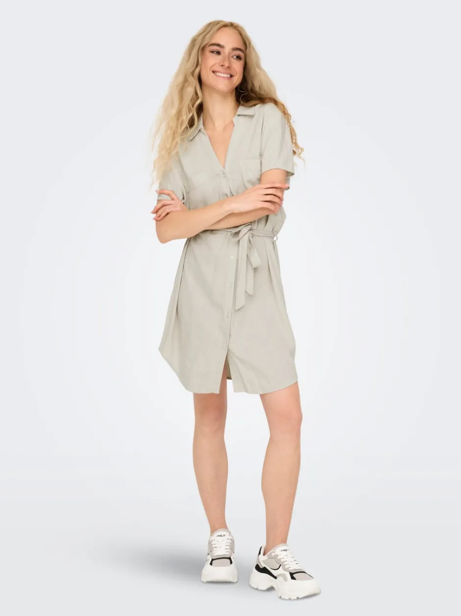 Hot JDYCAYA Hør Kort kjole Dame Kjoler