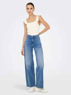 Discount JDYFELINA-FINA Høj talje Wide leg fit Jeans Dame Jeans|Jeans