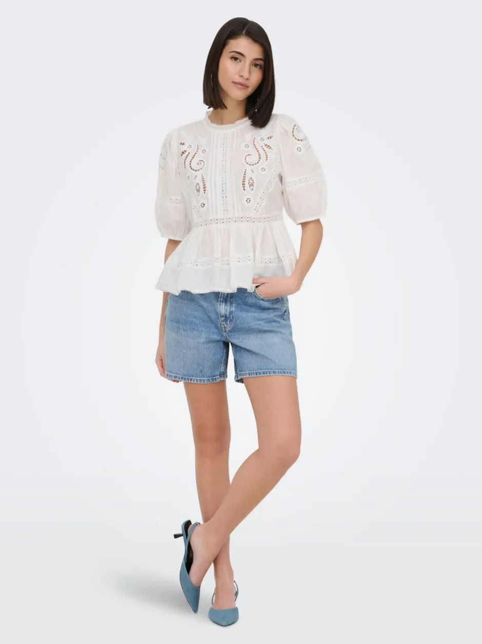 Best JDYLARISA Høj talje Baggy fit Shorts Dame Shorts|Double Denim
