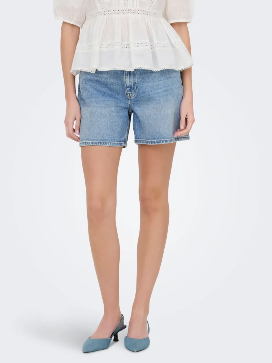 Best JDYLARISA Høj talje Baggy fit Shorts Dame Shorts|Double Denim