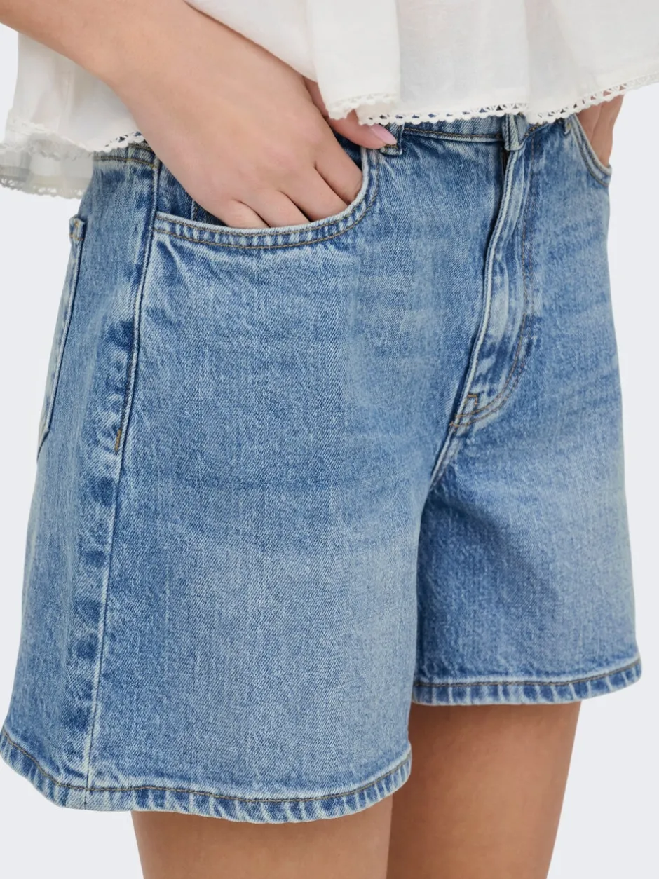 Best JDYLARISA Høj talje Baggy fit Shorts Dame Shorts|Double Denim