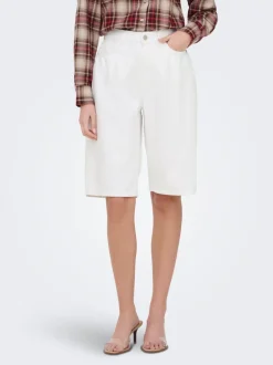 Best JDYLINA Mellemhøj talje Loose fit Bermuda-shorts Dame Shorts|Double Denim