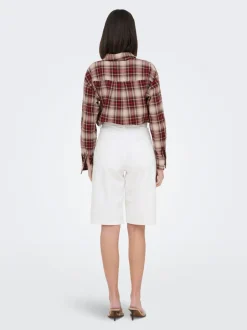 Best JDYLINA Mellemhøj talje Loose fit Bermuda-shorts Dame Shorts|Double Denim