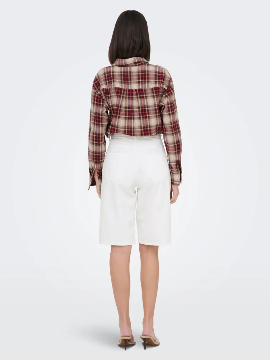 Best JDYLINA Mellemhøj talje Loose fit Bermuda-shorts Dame Shorts|Double Denim