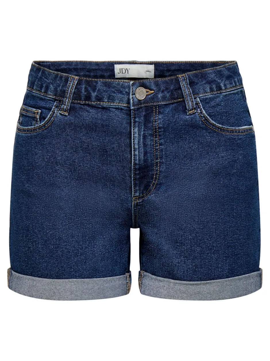Sale JDYMOON Mellemhøj talje Regular fit Denim-shorts Dame Shorts|Double Denim