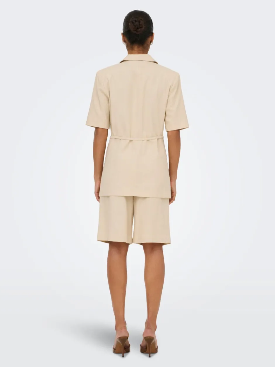 Discount JDYNAOMI Mellemhøj talje Loose fit Hør Bermuda-shorts Dame Shorts