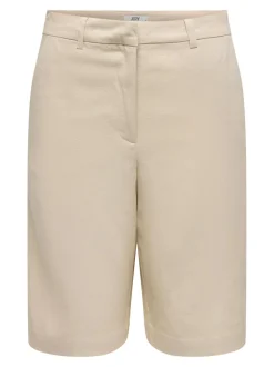 Discount JDYNAOMI Mellemhøj talje Loose fit Hør Bermuda-shorts Dame Shorts