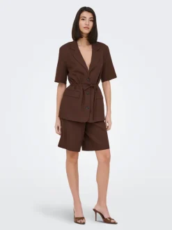 Hot JDYNAOMI Mellemhøj talje Loose fit Hør Bermuda-shorts Dame Shorts