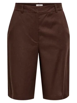 Hot JDYNAOMI Mellemhøj talje Loose fit Hør Bermuda-shorts Dame Shorts