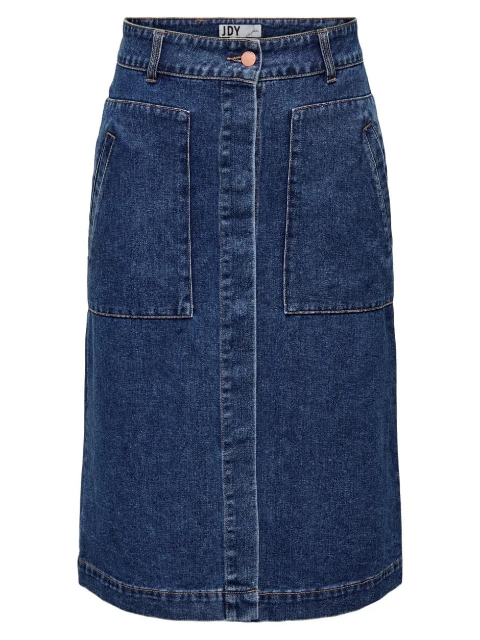 Best JDYOLIVIA Denim Denim-nederdel Lang nederdel Dame Nederdele|Denimnederdele