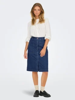 Best JDYOLIVIA Denim Denim-nederdel Lang nederdel Dame Nederdele|Denimnederdele