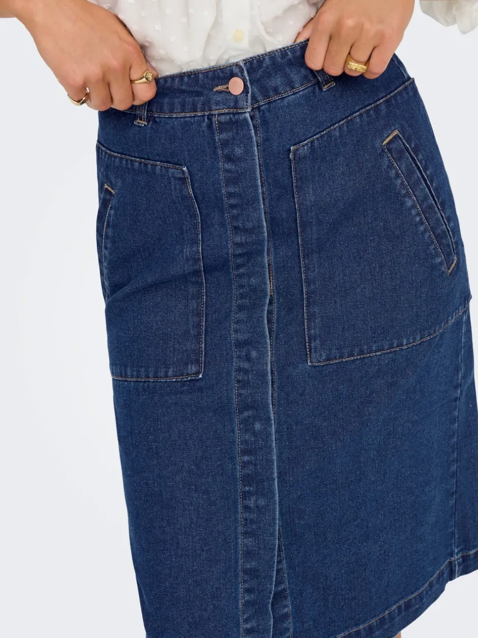 Best JDYOLIVIA Denim Denim-nederdel Lang nederdel Dame Nederdele|Denimnederdele