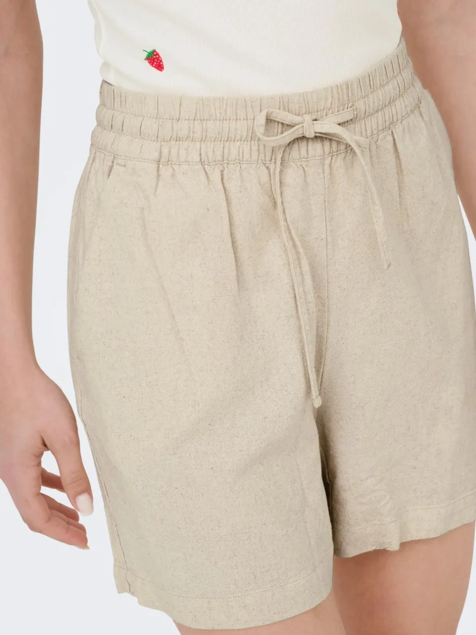 Sale JDYSAY Høj talje Regular fit Hør Shorts Dame Shorts