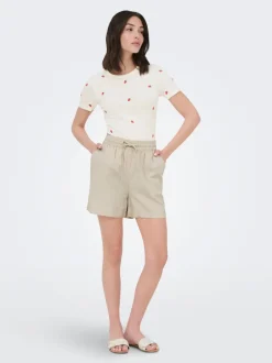 Sale JDYSAY Høj talje Regular fit Hør Shorts Dame Shorts