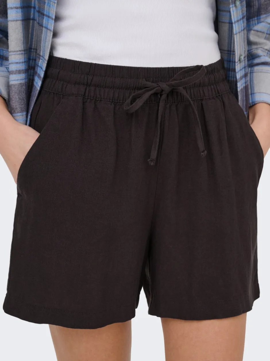 JDYSAY Høj talje Regular fit Hør Shorts Dame Shorts