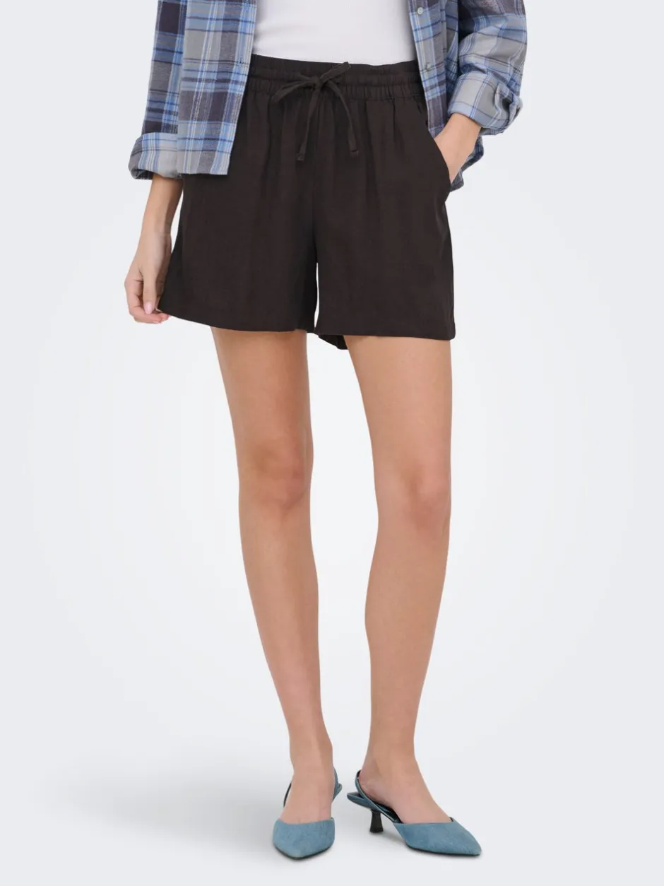 JDYSAY Høj talje Regular fit Hør Shorts Dame Shorts