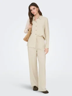 Best JDYSAY Loose fit Hør Bukser i wide fit Dame Bukser