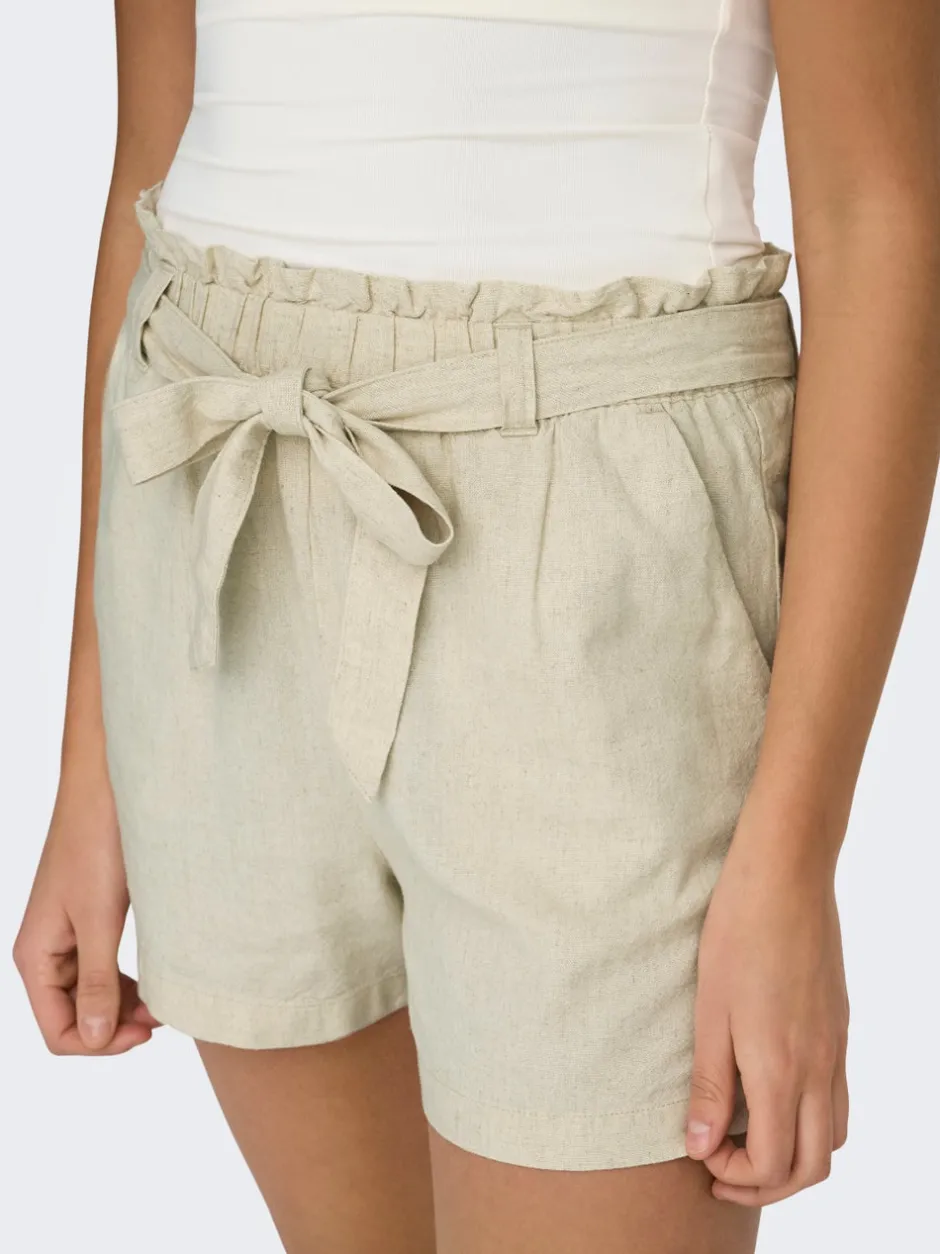 Sale JDYSAY Mellemhøj talje Regular fit Hør Shorts Dame Shorts